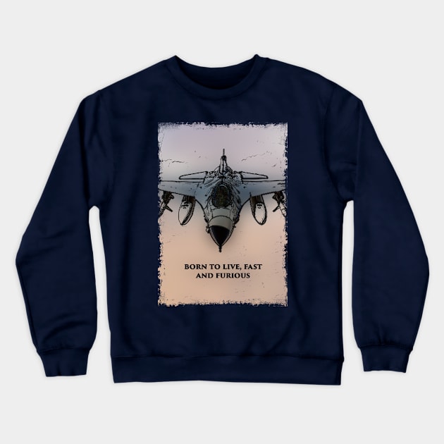 Fighter Jet Born P11 Crewneck Sweatshirt by FasBytes